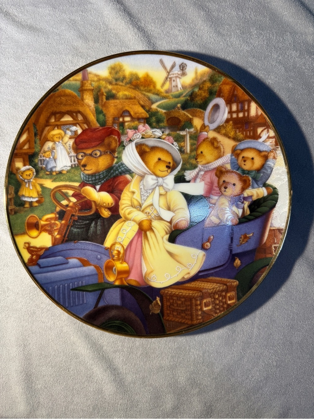 Franklin Mint Teddy Bear Grand Tour Limited Edition Porcelain Collector Plate
